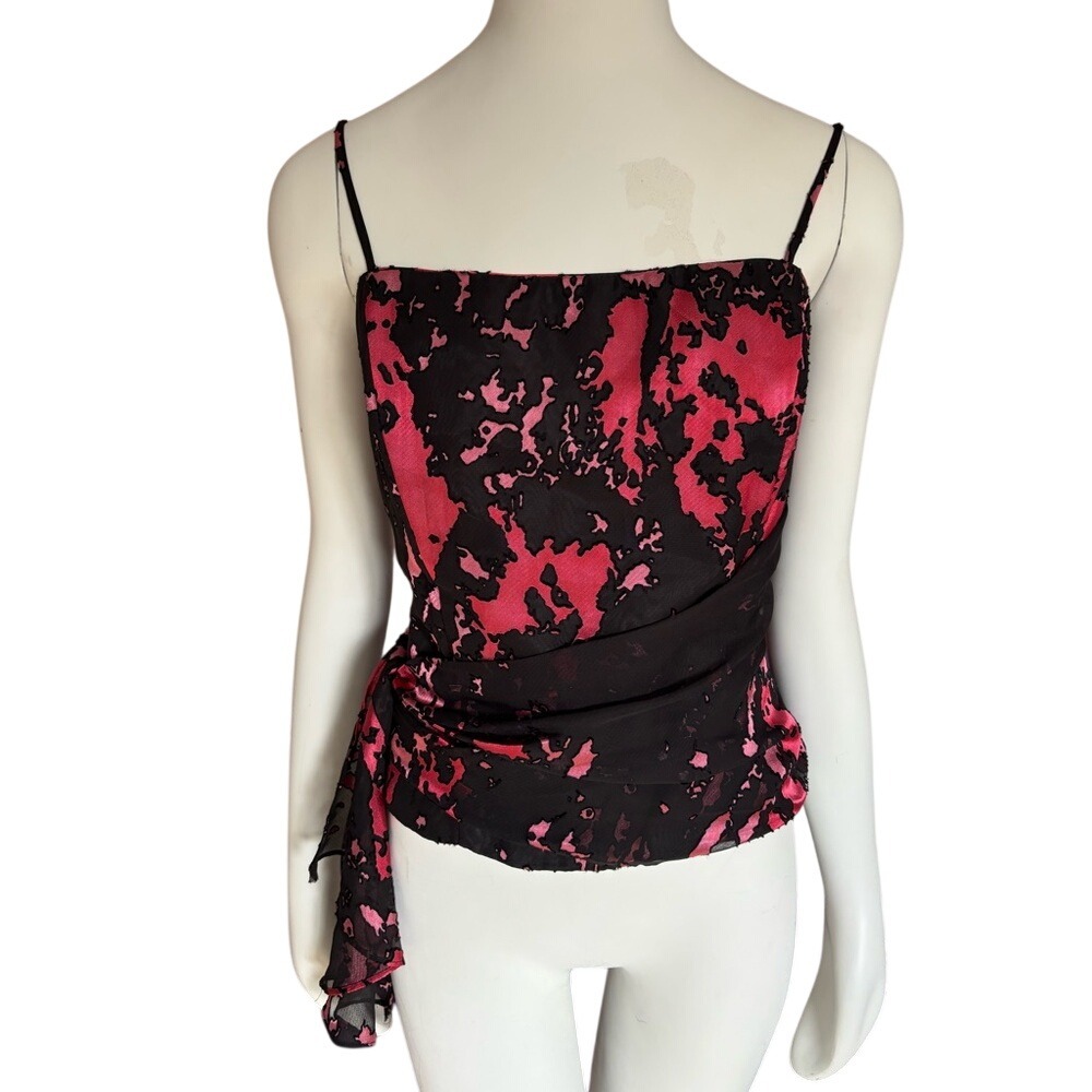 Rebecca Black and Pink Asymmetrical Fitted Corset with Boning Size XL